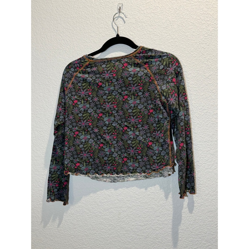 Natural Life Lily Cotton Floral Long Sleeve Top Grey M - Picture 2 of 3